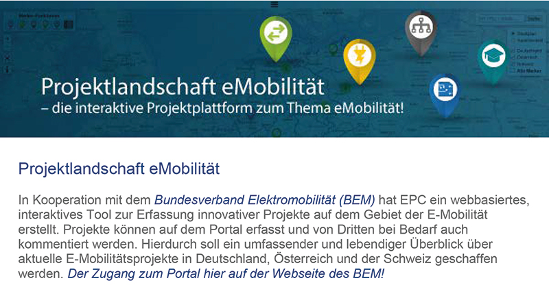 Projektlandschaft eMobilität