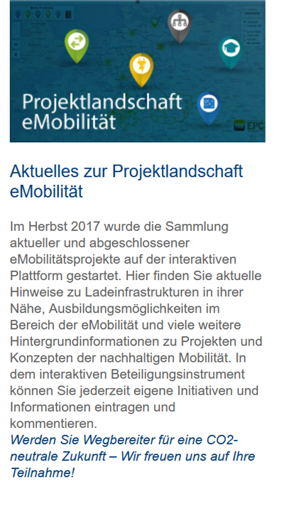 Projektlandschaft eMobilität